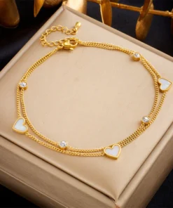 Anklet Heart Shaped Gold Plated