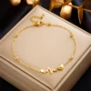 Gold anklet heart and heart beat