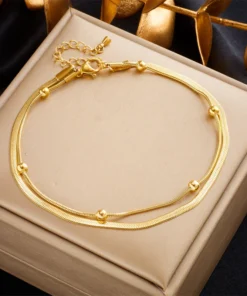 Anklet Gold Plated Layered