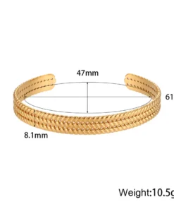 Bracelet Gold Plated, PVD, Bangle, Jewellery, Jewelry, Hypoallergenic, Waterproof Jewellery, Tarnish Free