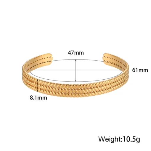 Bracelet Gold Plated, PVD, Bangle, Jewellery, Jewelry, Hypoallergenic, Waterproof Jewellery, Tarnish Free