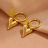 Earrings Gold Plated Heart Shaped