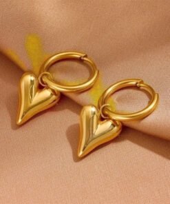 Earrings Gold Plated Heart Shaped