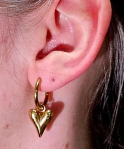 Earrings Gold Plated Heart Shaped