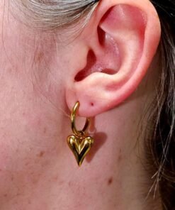 Earrings Gold Plated Heart Shaped