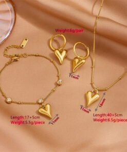 Earrings Heat shaped classic Gold Plated