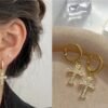 Earring Cross Gold Plated