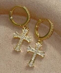 Earring Cross Gold Plated