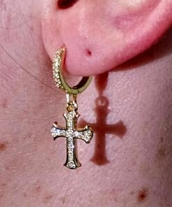 Earring Cross Gold Plated