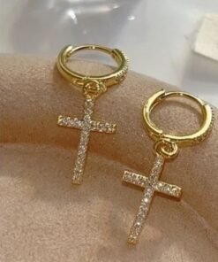 Earring Gold Plated Cross