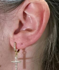 Earring Gold Plated Cross