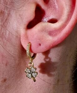 Four Leaf Clover Earrings Gold Plated