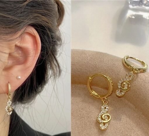 Musical Note Earrings Gold Plated