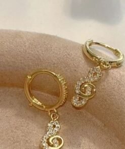 Spectacular Musical Note Earrings Gold Plated E1007