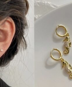 Seahorse Earrings Gold Plated