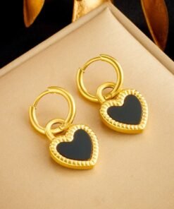 Heart earrings gold plated