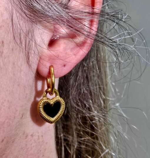 Heart earrings gold plated