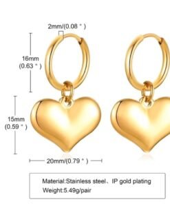 Gold Plated Heart Earrings