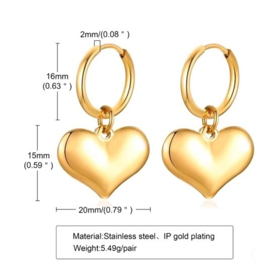 Gold Plated Heart Earrings