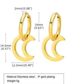 Moon Earrings Gold Plated