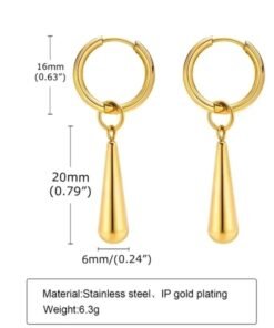 Drop Earrings Gold Plated