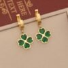 Earrings Four Leaf Clover Gold Plated