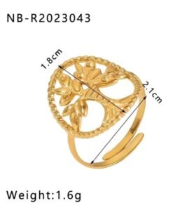 Tree of Life Gold Plated Ring